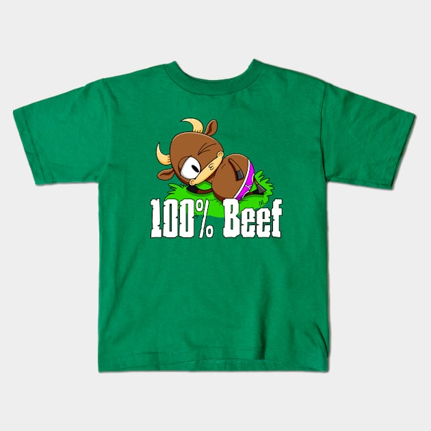 100% Beef Kids T-Shirt by LoveBurty